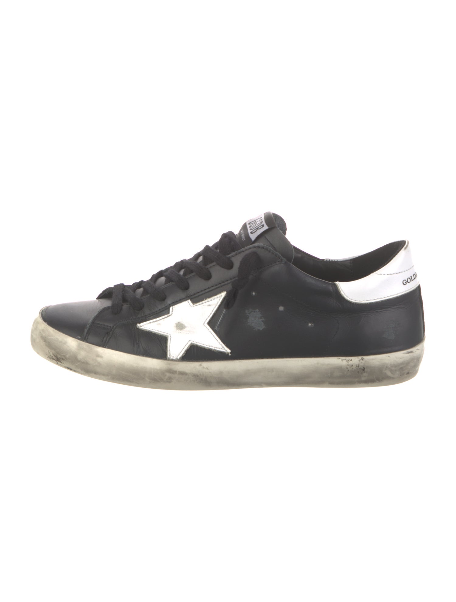 Golden Goose Leather Graphic Print Sneakers